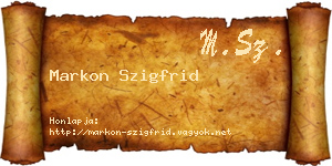 Markon Szigfrid névjegykártya